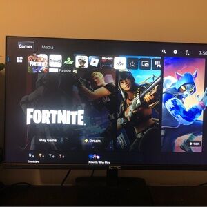 TC Black Gaming Console with Fortnite Interface